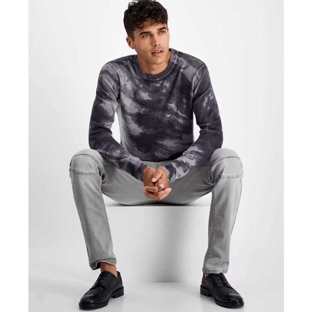 International Concepts Men's Cashmere Cloud Abstract Print Sweater - Grey XXL